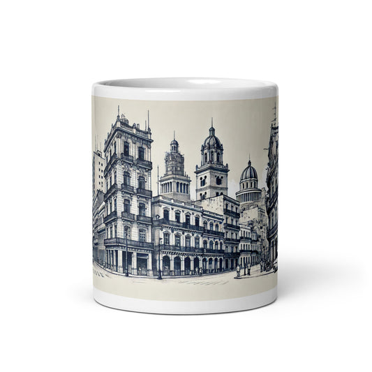 Havana Drawings White Glossy Mug